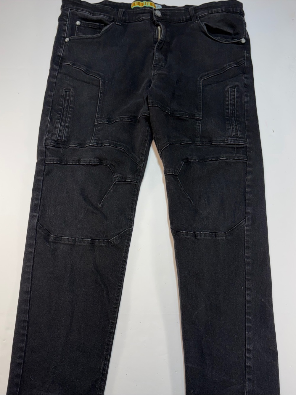 Demolition Biker Moto Jeans Black Cargo Pants Y2K Mens 44